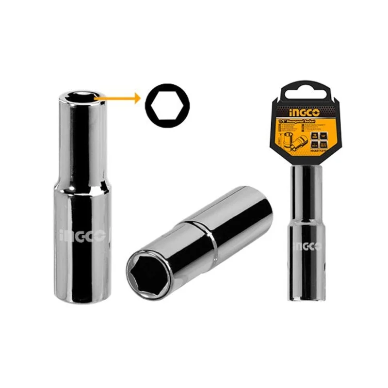 Ingco 1/2″ Drive Deep Socket Wrench 6pts Hexagonal