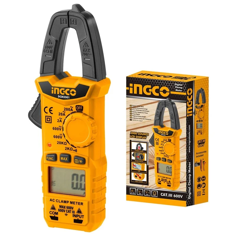 Ingco DCM2001 Digital AC Clamp Meter 600 Amps (SS)