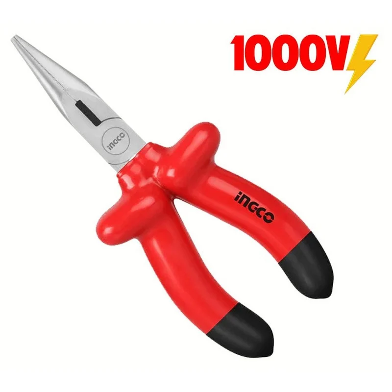 Ingco HILNP01200 Insulated Long Nose Pliers 8″ (Dipped)