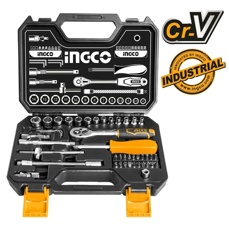 Ingco HKTS14451 45pcs Socket Wrench Set 1/4″ Drive