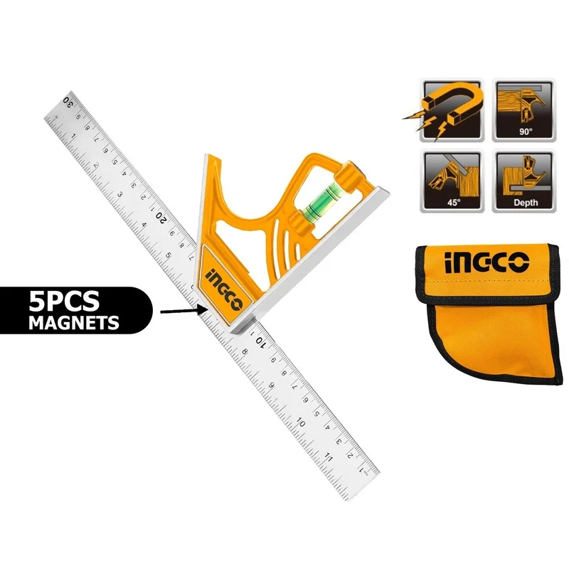 Ingco HSR530255 Magnetic Lock Combination Square 12″