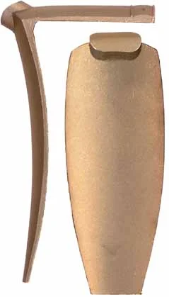 Isaac Haines Buttplate,large, by John Bivins,wax cast brassOverall length 5", width 2", comb 2-5/8"