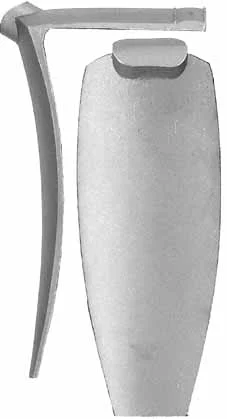 Isaac Haines Buttplate,large, by John Bivins,wax cast steelOverall length 5", width 2", comb 2-5/8"