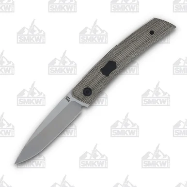 Jared Oeser F22 KickStop Folding Knife Black M390 Green Micarta JOF22GNM2