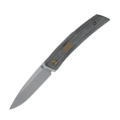 Jared Oeser F22 KickStop Folding Knife Bronze M390 Black Micarta JOF22BKM3