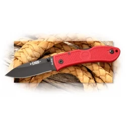 Ka-Bar Dozier Folding Hunter-Red Zytel Handle & Black Blade