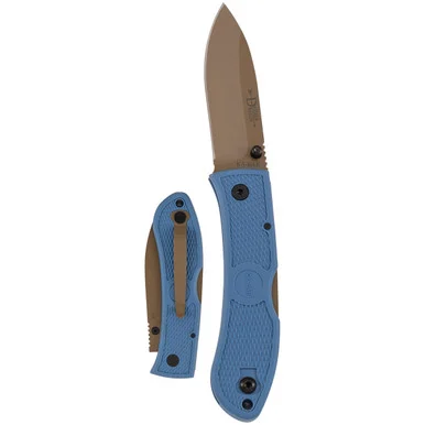 KA-BAR Dozier Lockback Folding Knife Titanium Coated D2/Steel Blue KA4062D2