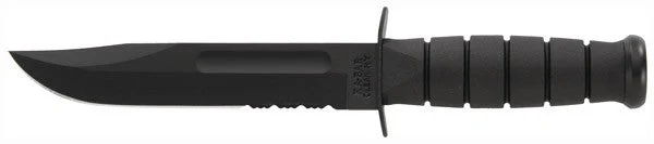 KA-BAR FIGHTING/UTILITY KNIFE 7" SERR W/PLASTIC SHEATH BLACK