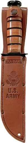 KA-BAR FIGHTING/UTILITY KNIFE 7" W/LEATHER SHEATH US ARMY