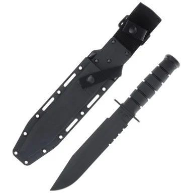 KA-BAR Fixed Blade Fighting Knife 8" Half Serrated Black 1095 Carbon Steel KA1271