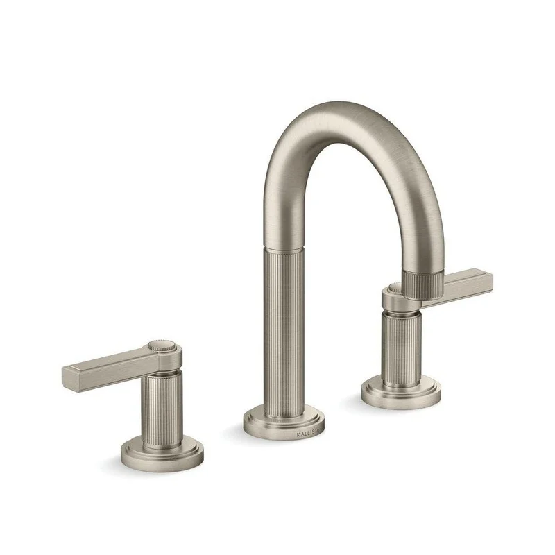 Kallista Vir Stil Two Handle Widespread Bathroom Sink Faucet in Brushed Nickel – PVD | Ferguson