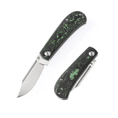 Kansept Knives Wedge Jungle Wear CF Folding Knife 2.9in SW Clip Point K2026B4