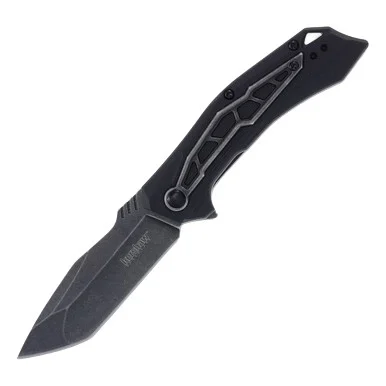 Kershaw Flatbed Folding Knife 3.12 Inch Plain Blackwash Tanto KS1376