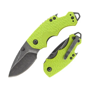 Kershaw Shuffle Lime Green Folding Knife 2.4in Blackwash Drop Point Blade