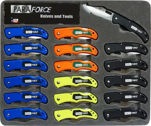 KNIFE SET 18 KNIVES PER DISPLYACCUSHARP PARAFORCE LOCK BACK