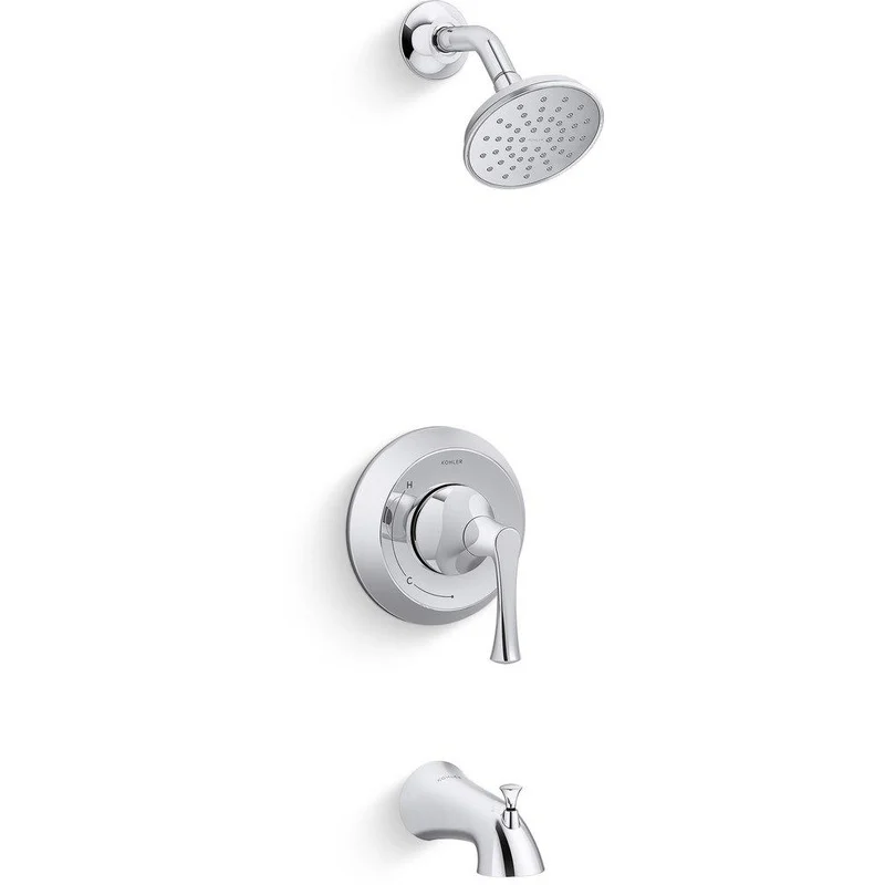 KOHLER Buckley Rite-Temp Single Handle Bathtub & Shower Faucet in Polished Chrome (Trim Only) | Ferguson