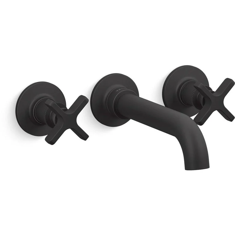 KOHLER Castia by Studio McGee Two Handle Wall Mount Tub Filler in Matte Black | Ferguson
