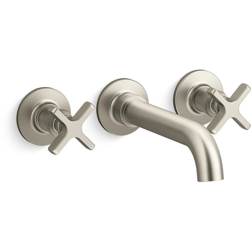 KOHLER Castia by Studio McGee Two Handle Wall Mount Tub Filler in Vibrant Brushed Moderne Brass | Ferguson