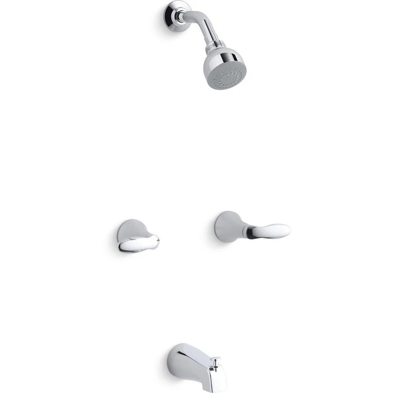 KOHLER Coralais Two Handle Multi Function Bathtub & Shower Faucet in Polished Chrome (Trim Only) | Ferguson