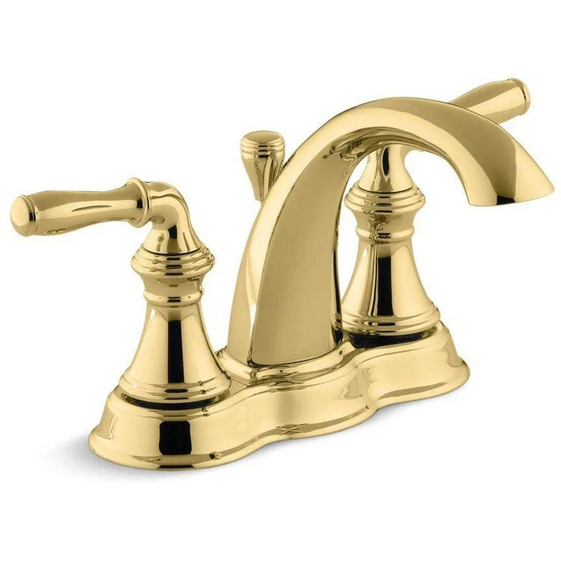 KOHLER Devonshire Two Handle Centerset Bathroom Sink Faucet in Vibrant Polished Brass | Ferguson