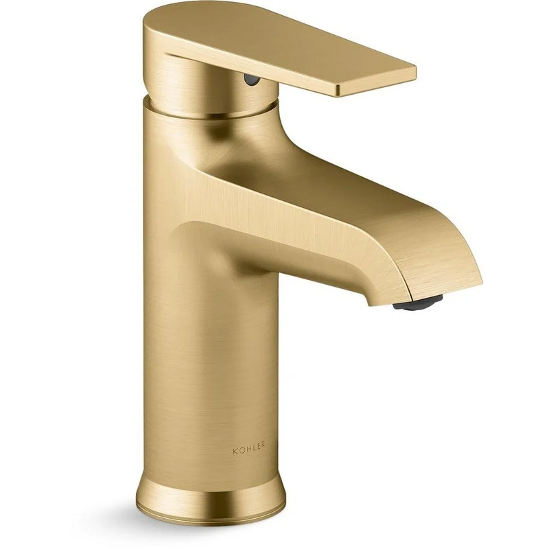 KOHLER Hint Single Handle Monoblock Bathroom Sink Faucet in Vibrant Brushed Moderne Brass | Ferguson