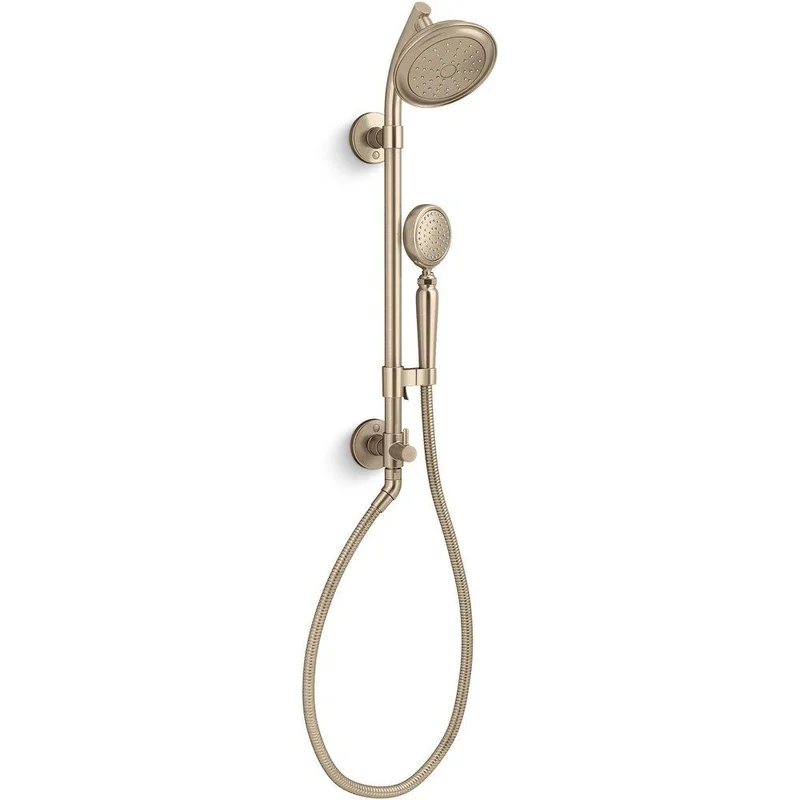 KOHLER HydroRail-S Single Function Showerhead with Hand Shower in Vibrant Brushed Bronze | Ferguson