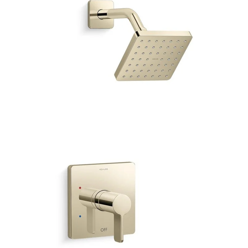 KOHLER Parallel One Handle Single Function Shower Faucet in Vibrant French Gold (Trim Only) | Ferguson