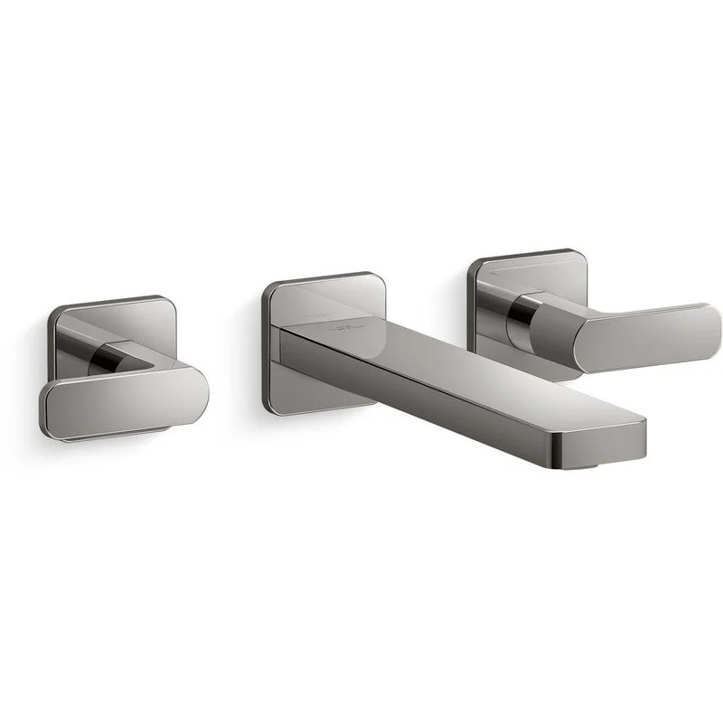 KOHLER Parallel Two Handle Wall Mount Widespread Bathroom Sink Faucet in Vibrant Titanium | Ferguson