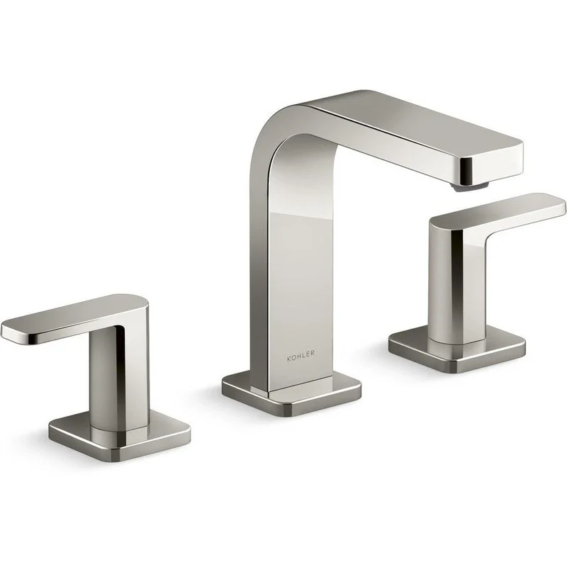 KOHLER Parallel Two Handle Widespread Bathroom Sink Faucet in Vibrant Polished Nickel | Ferguson