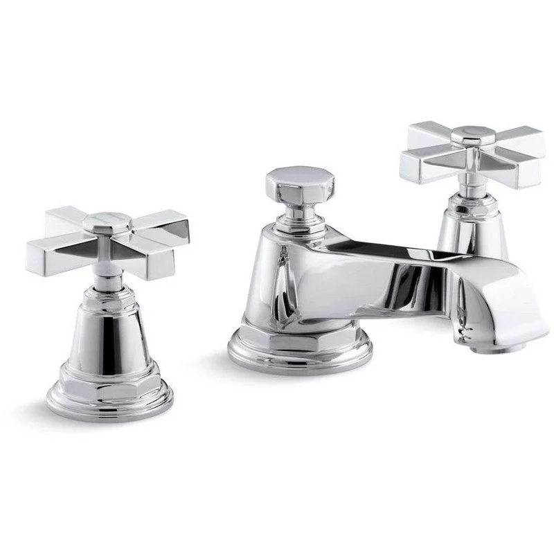 KOHLER Pinstripe Two Handle Widespread Bathroom Sink Faucet in Polished Chrome | Ferguson