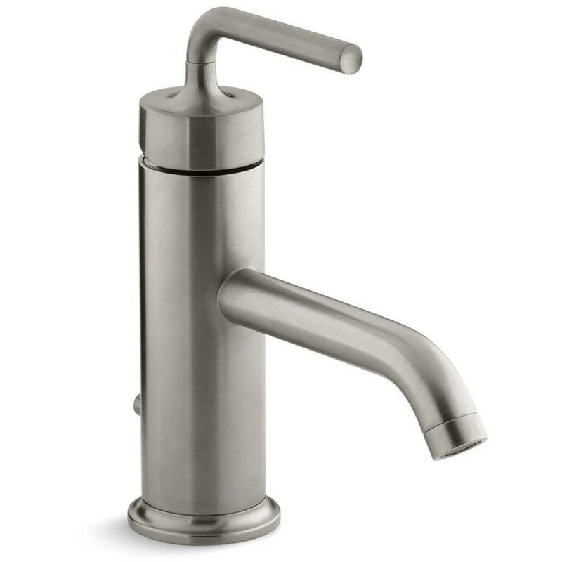 KOHLER Purist Single Handle Monoblock Bathroom Sink Faucet in Vibrant Brushed Nickel | Ferguson