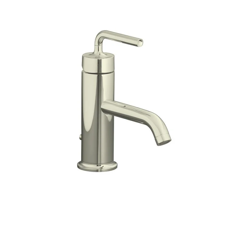 KOHLER Purist Single Handle Monoblock Bathroom Sink Faucet in Vibrant Polished Nickel | Ferguson
