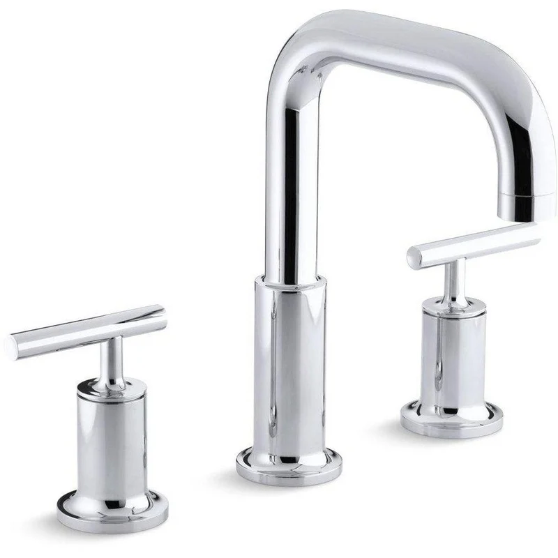 KOHLER Purist Two Handle Roman Tub Faucet in Polished Chrome (Trim Only) | Ferguson