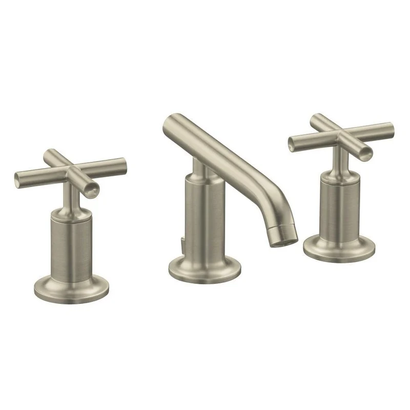 KOHLER Purist Two Handle Widespread Bathroom Sink Faucet in Vibrant Brushed Nickel | Ferguson