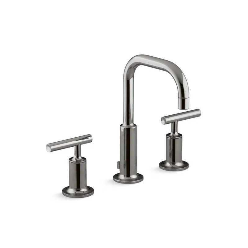 KOHLER Purist Two Handle Widespread Bathroom Sink Faucet in Vibrant Titanium | Ferguson