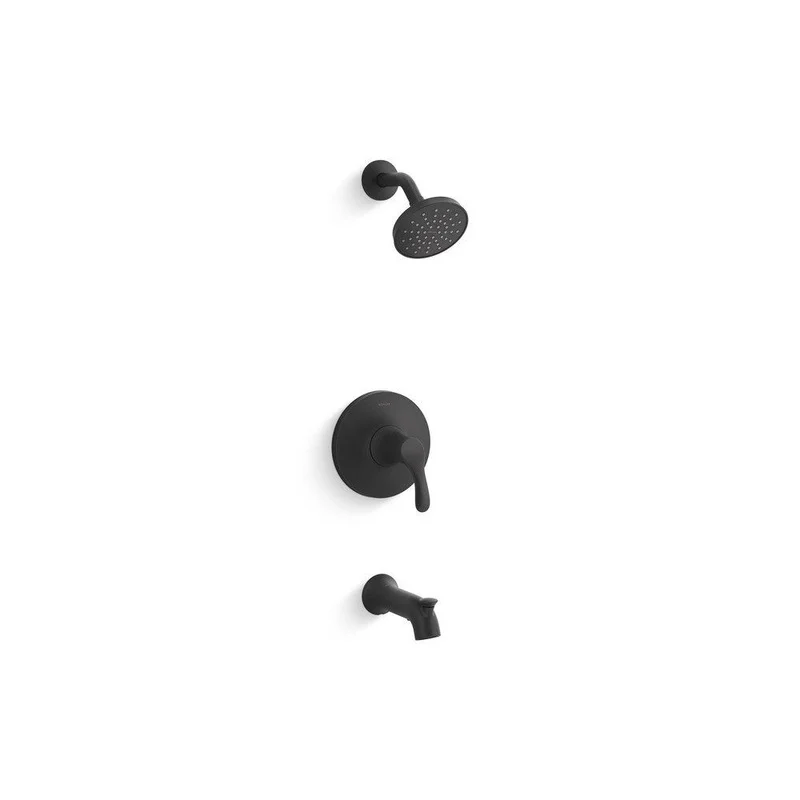 KOHLER Simplice One Handle Single Function Bathtub & Shower Faucet in Matte Black (Trim Only) | Ferguson