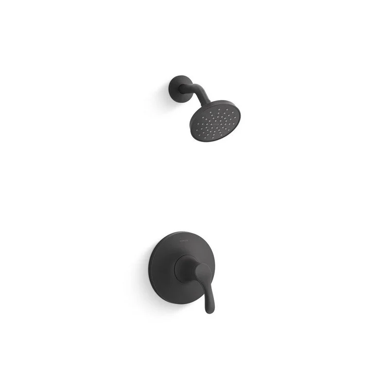 KOHLER Simplice One Handle Single Function Shower Faucet in Matte Black (Trim Only) | Ferguson