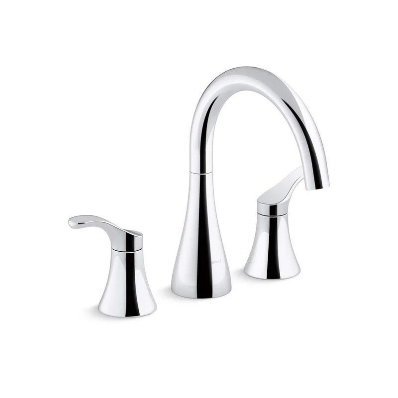 KOHLER Simplice Two Handle Roman Tub Faucet in Polished Chrome (Trim Only) | Ferguson