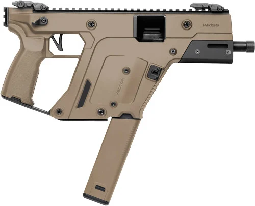 Kriss Vector SDP Gen III 10MM, 5.5" Threaded Barrel, 9/16X24, Matte , Flat Dark Earth, Low-Profile Flip-Ups, 33rd