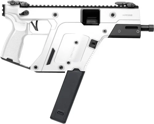 Kriss Vector SDP Gen III 9mm, 5.5" Threaded Barrel, 1/2X28 Thread Pitch, Matte Alpine White, Low-Profile Flip-Up Sights, 1 Magazine, 40rd