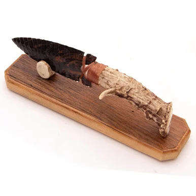 Large Deer Antler Obsidian Knife