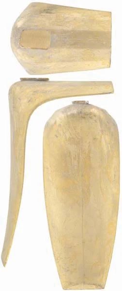Large Early Buttplate, wax cast brassOverall length 5", width 2-1/16", comb 2-5/8"