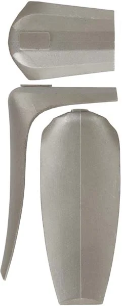 Large Early Buttplate, wax cast steelOverall length 5", width 2-1/16", comb 2-5/8"
