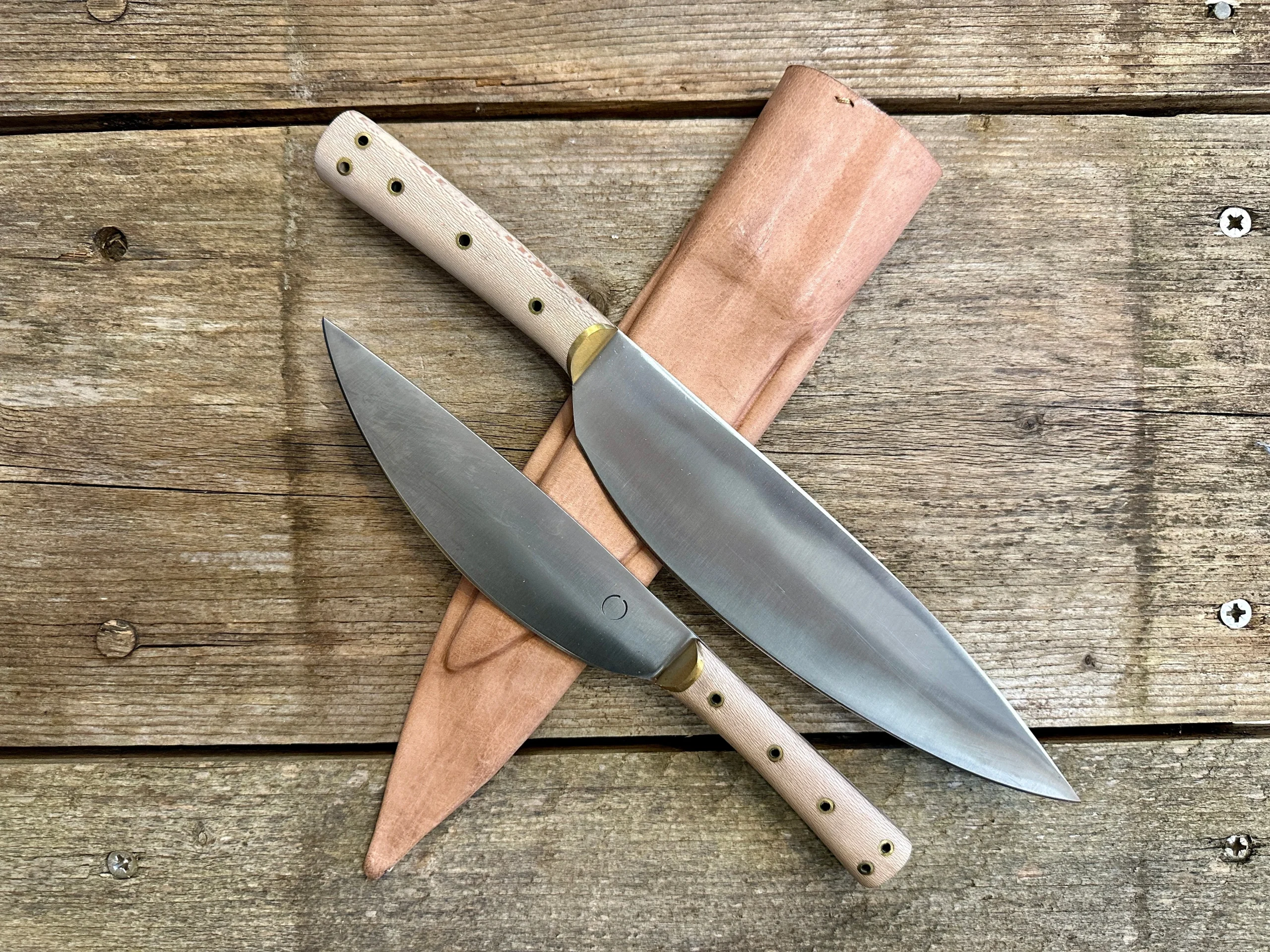 LARGE Medieval Cooks Knife set of two 1250-1700