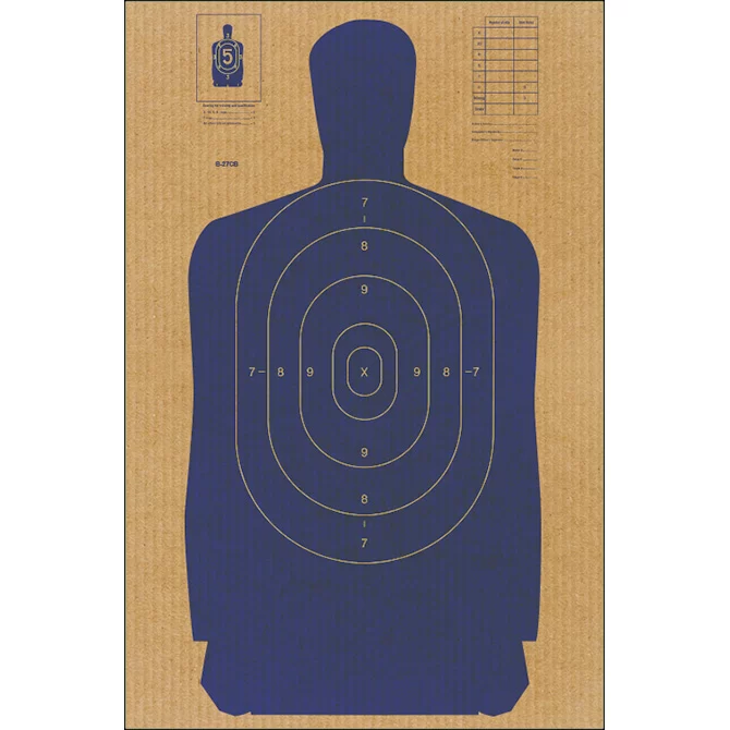 Law Enforcement Targets Cardboard Full-Size Standard B-27 Silhouette. Pack of 100