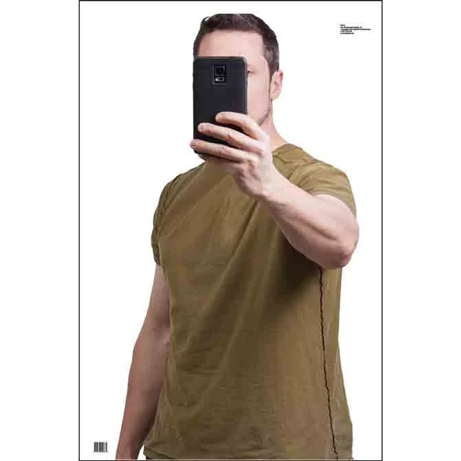 Law Enforcement Targets, Man Holding a Cell Phone, No Shoot Scenario Targets