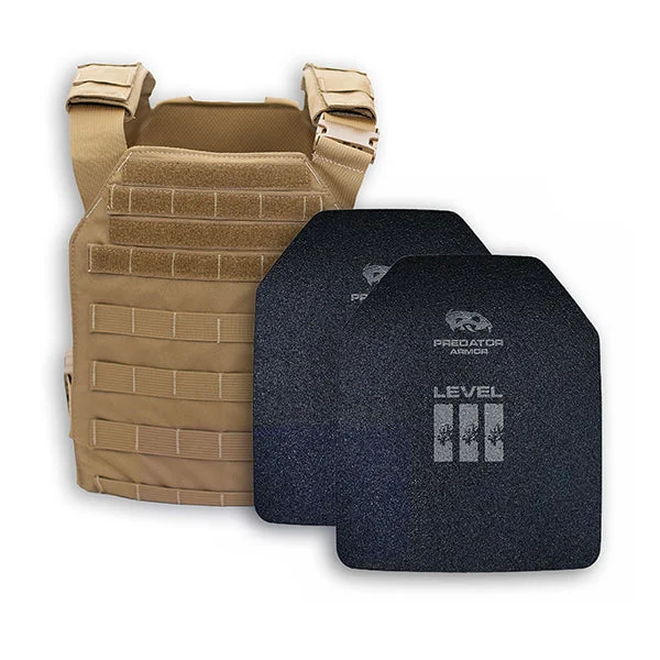 Level III Polyethylene (lightweight) Plate Carrier Package – Coyote