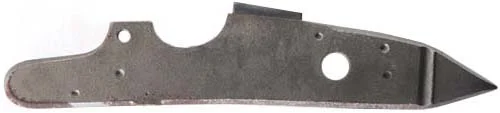 Lock plate, left, wax cast steel, 5.3" x .98", as cast, requires drilling and tapping