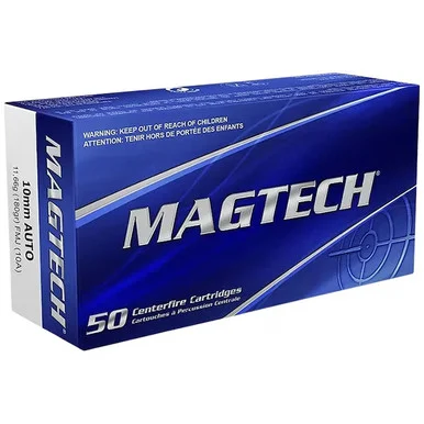 Magtech Sport 10mm Auto Handgun Ammo 50 Rounds Brass 180 Grain Full Metal Jacket MG10A