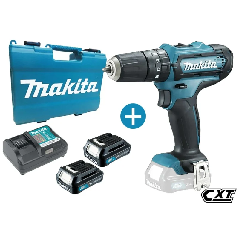 Makita HP333DWYE 12V Cordless Hammer Drill – Driver (CXT-Series) with Carrying Case
